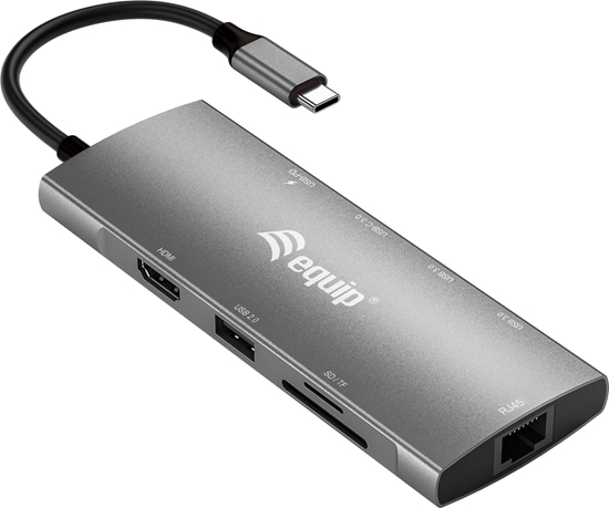 Изображение Equip 133490 dokstacija Vadu USB 3.2 Gen 1 (3.1 Gen 1) Type-C Pelēks