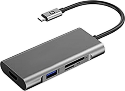 Attēls no Adapter USB Extra Digital Adapteris USB Type-C - 3 x USB 3.0, Type-C PD, HDMI, SD, TF