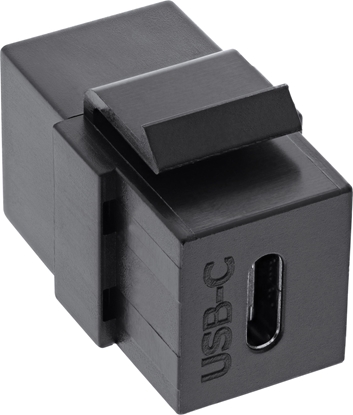 Picture of Adapter USB InLine InLine® USB 3.1 Snap-In module, USB-C F/F, black housing