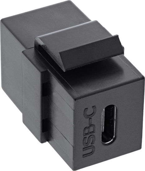 Picture of Adapter USB InLine InLine® USB 3.1 Snap-In module, USB-C F/F, black housing