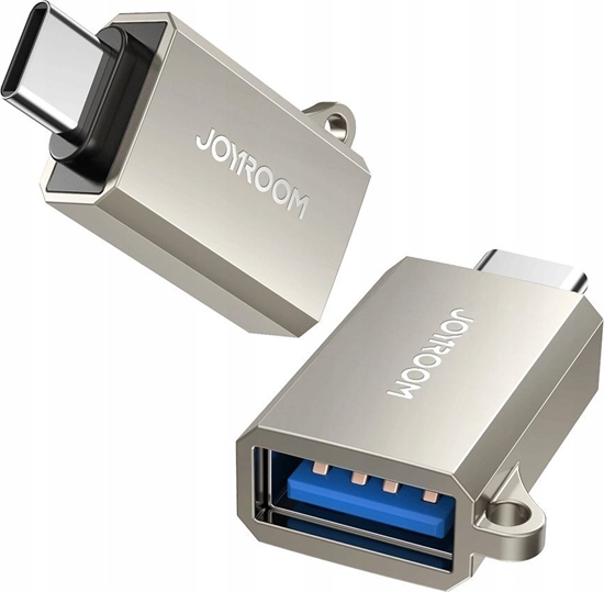 Picture of Adapter USB Joyroom Adapter Joyroom S-H151 USB-C (mski) / USB-A (eski) z oczkiem na smycz - srebrny