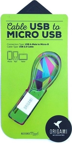 Picture of Adapter USB Lark KABEL LARK USB-A(M)->micro USB-B(M) 0.18M ORIGAMI GREEN