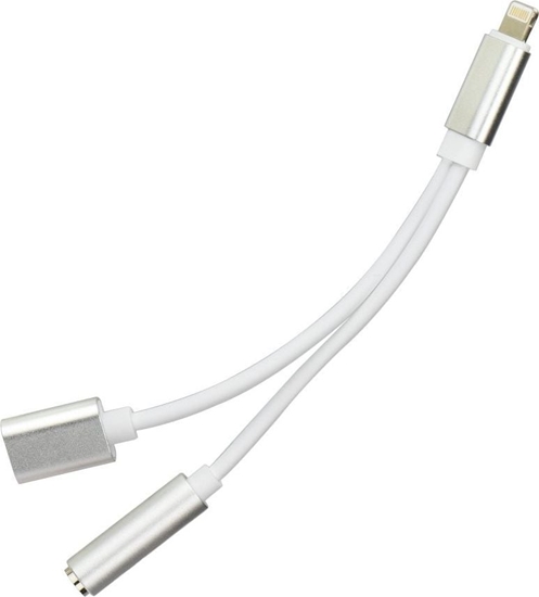 Picture of Adapter USB Partner Tele.com Lightning - Jack 3.5mm + Lightning Srebrny  (5901737400680)