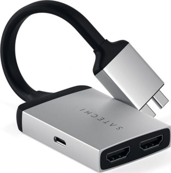 Изображение Adapter USB Satechi USB-C Dual - HDMI x2 Srebrny  (ST-TCDHAS)