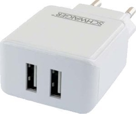 Picture of Adapter USB Schwaiger Schwaiger 230V Ladeadapter 2x USB 2.4A weiß