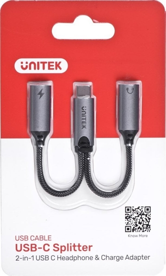 Picture of Adapter USB Unitek USB-C - USB-C x2 Srebrny  (M206A)