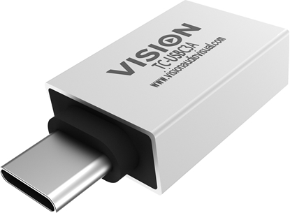 Picture of Adapter USB Vision VISION Professional installationstauglicher Adapter USB-C zu USB-A - 30 JAHRE GARANTIE - lasst sich an USB-C anschliessen und hat eine normal grosse USB-A 3.0-Buchse - USB-C (M) zu USB Typ A (F) - USB 3.1 Gen 2 - Weiss