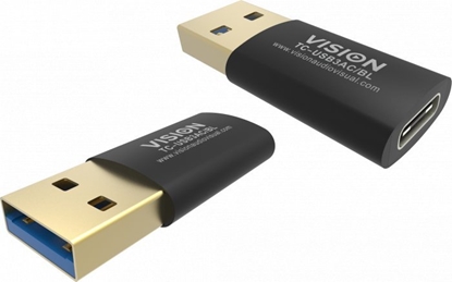 Picture of Adapter USB Vision VISION Professioneller installationstauglicher USB-C-zu-USB-A-Adapter - 30 JAHRE GARANTIE - wird an der Standard-USB-A 3.0-Buchse eines Laptops angeschlossen - USB-C (F) zu USB-A (M) - USB 3.1 Gen 2 - schwarz