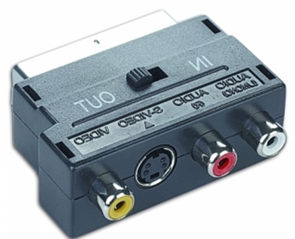 Picture of Adapteris Gembird SCART uz 3xRCA S-Video ar IN/OUT slēdzi