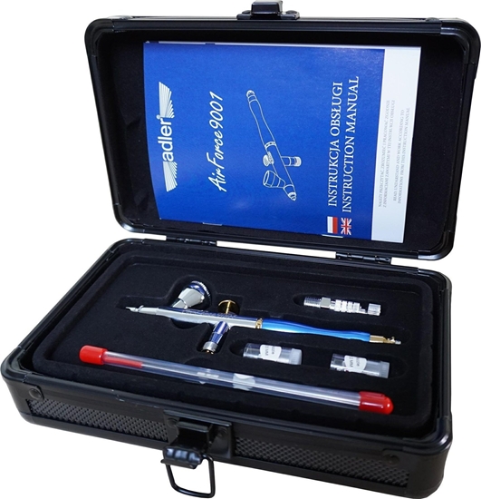 Picture of Adler ADLER AEROGRAF AIRFORCE AD-9001 W ZESTAWIE DYSZE  0,2mm 0,3mm 0,5mm