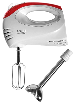 Attēls no Adler | Mixer | AD 4212 | Hand Mixer | 300 W | Number of speeds 5 | Turbo mode | White
