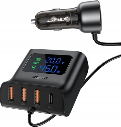 Picture of adowarka Acefast adowarka samochodowa Acefast B11 138W USB-A USB-C z 6 portami - czarna
