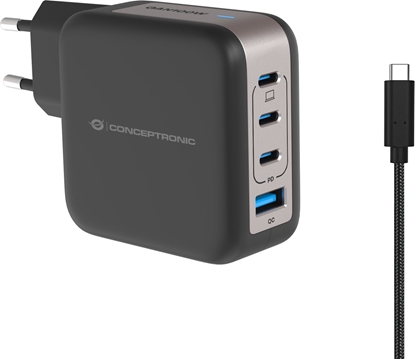 Attēls no Conceptronic ALTHEA18B 4-Port 100W GaN USB PD Charger