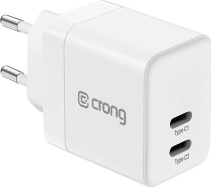 Picture of adowarka Crong adowarka sieciowa Crong Utra Compact GaN 35W PD 3.0 2x USB-C (biay)