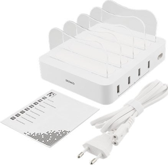 Picture of adowarka Deltaco kroviklis DELTACO 4x USB-A, 1,5m, baltas / USB-AC155
