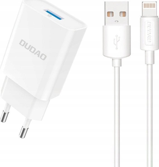 Picture of adowarka Dudao adowarka sieciowa Dudao A4EU USB-A 2.1A - biaa + kabel USB-A - Lightning