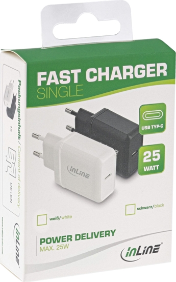 Picture of adowarka InLine InLine® USB PD Charger Single USB Type-C, Power Delivery, 25W, white