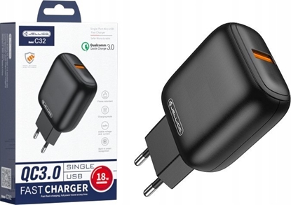 Изображение adowarka Jellico JELLICO adowarka sieciowa C32 18W 1xUSB QC3.0 Czarny