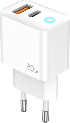 Изображение adowarka Jellico JELLICO adowarka sieciowa EU11 PD 20W 1xUSB-C + 1xUSB QC3.0 + kabel USB-C - Lightning Biay