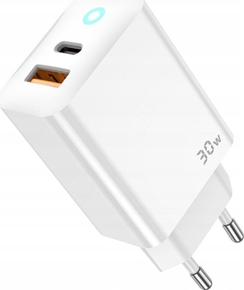 Attēls no adowarka Jellico JELLICO adowarka sieciowa EU13 GaN PD 30W 1xUSB-C + 1xUSB QC3.0 Biay