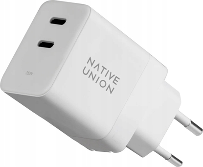 Attēls no Native Union 35W Dual USB-C Fast GaN PD Wall Charger White