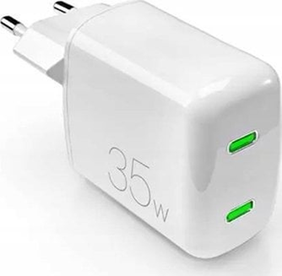 Picture of adowarka Puro PURO MiniPro Wall Charger GaN - adowarka sieciowa 2 x USB-C 35W PD (biay)