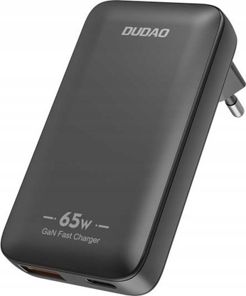 Attēls no Dudao GaN Dudao A65Q 65W USB-A / USB-C PD Ultra-Thin Travel Wall Charger EU / US - Black