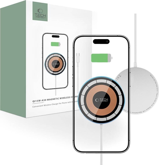 Picture of adowarka Tech-Protect adowarka Indukcyjna Magnetyczna MagSafe 15W Tech-Protect QI15W-A30 szara