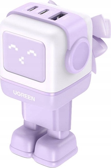 Picture of adowarka Ugreen adowarka sieciowa UGREEN Nexode Robot GaN 2xUSB-A, USB-C 65W fioletowa