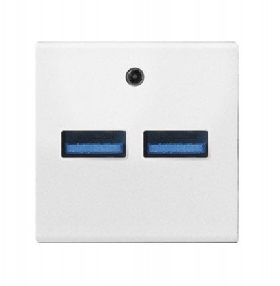 Attēls no adowarka USB Ospel Ospel45 GK-2USB/00 podwójna 2xUSB 2,1A biay