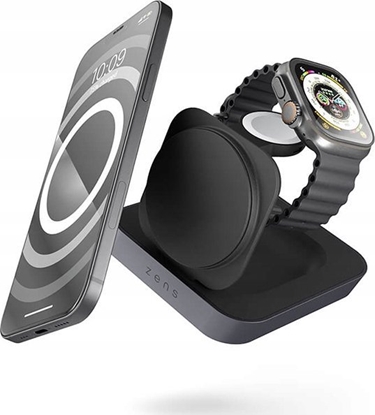 Picture of adowarka Zens adowarka bezprzewodowa 2w1 ZENS Nightstand Charger Pro 2 Qi2 15W MagSafe