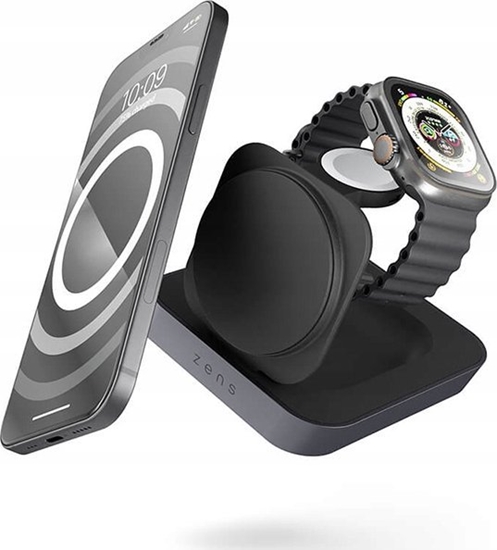 Picture of adowarka Zens adowarka bezprzewodowa 2w1 ZENS Nightstand Charger Pro 2 Qi2 15W MagSafe