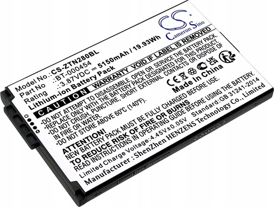 Picture of Akumulator Cameron Sino Akumulator Bateria BT-000454 BT-000454-72 do drukarki ZEBRA TC15 TN28 U30 / CS-ZTN280BL