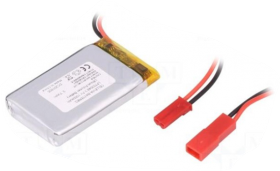 Picture of Akumulatrors Li-Po; 3.7V; 1000mAh; ar kabeļiem; 7x30x48mm | LP703048/CL