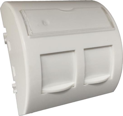 Изображение Alantec Adapter 45x45 2xRJ45 z klapkami przeciwkurzowymi (wypuky zaokrglony) (OS100)