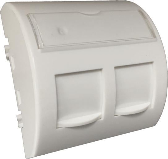 Изображение Alantec Adapter 45x45 2xRJ45 z klapkami przeciwkurzowymi (wypuky zaokrglony) (OS100)