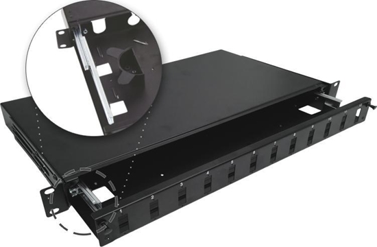 Изображение Alantec Przecznica wiatowodowa teleskopowa 12xSC duplex 19" 1U z akcesoriami montaowymi (dawiki, opaski) (FOP-1U-12SCD-C-P)