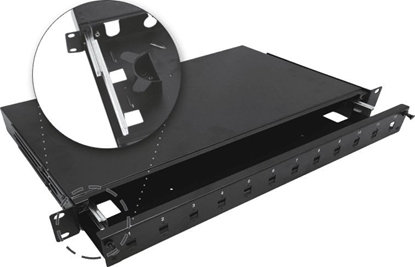 Attēls no Alantec Przecznica wiatowodowa teleskopowa 12xSC simplex / 12xLC duplex 19" 1U z akcesoriami montaowymi (dawiki, opaski) (FOP-1U-12SCS-C-P)