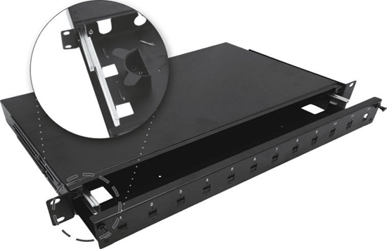 Picture of Alantec Przecznica wiatowodowa teleskopowa 12xSC simplex / 12xLC duplex 19" 1U z akcesoriami montaowymi (dawiki, opaski) (FOP-1U-12SCS-C-P)