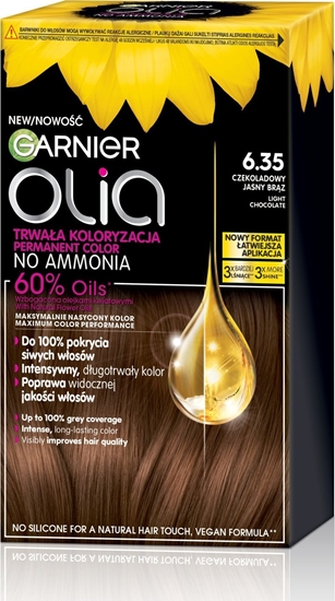 Изображение Alkotest GARNIER_Olia farba do wosów 6.35 Light Chocolate