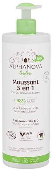 Picture of Alphanova Delikatny Pyn do Kpieli Niemowlt 3 w 1 Bebe Bio 400 ml