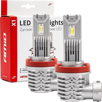 Attēls no AMiO arówki samochodowe led seria x1 h8 h9 h11 6500k canbus amio-02967