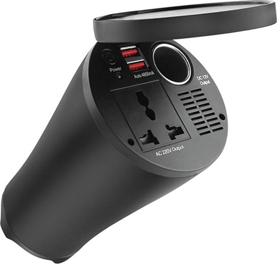 Picture of AMiO Przetwornica napicia w ksztacie kubka 12V/230V 150W/300W 2xUSB PI02