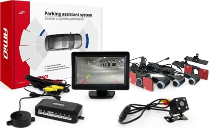 Attēls no AMiO Zestaw czujników parkowania tft 4,3" z kamer hd-315-led 4 sensory czarne wewntrzne