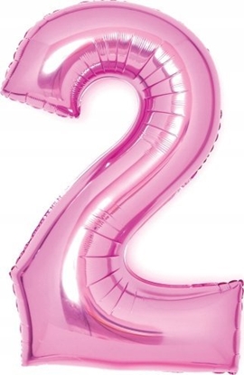 Attēls no AMSCAN Balon foliowy Cyfra 2 róowa 51x66cm N26 zapakowany 9914042