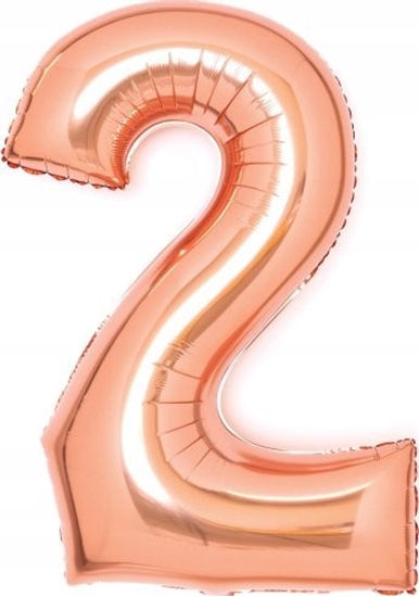 Изображение AMSCAN Balon foliowy cyfra 2 róowe zoto 51x66cm 9913217