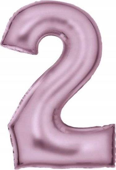 Изображение AMSCAN Balon foliowy cyfra 2 satynowy pastelowy ró 86cm spakowany 9917324
