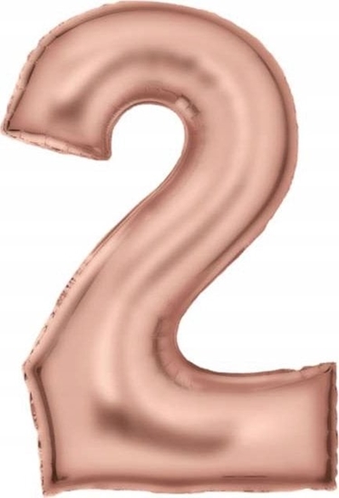 Изображение AMSCAN Balon foliowy cyfra 2 satynowy róowe zoto 86cm 9917314