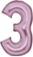 Picture of AMSCAN Balon foliowy cyfra 3 satynowy pastelowy ró 86cm spakowany 9917325