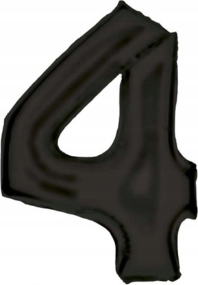 Изображение AMSCAN Balon foliowy cyfra 4 satynowa czarna 86cm N34 spakowany 9917306